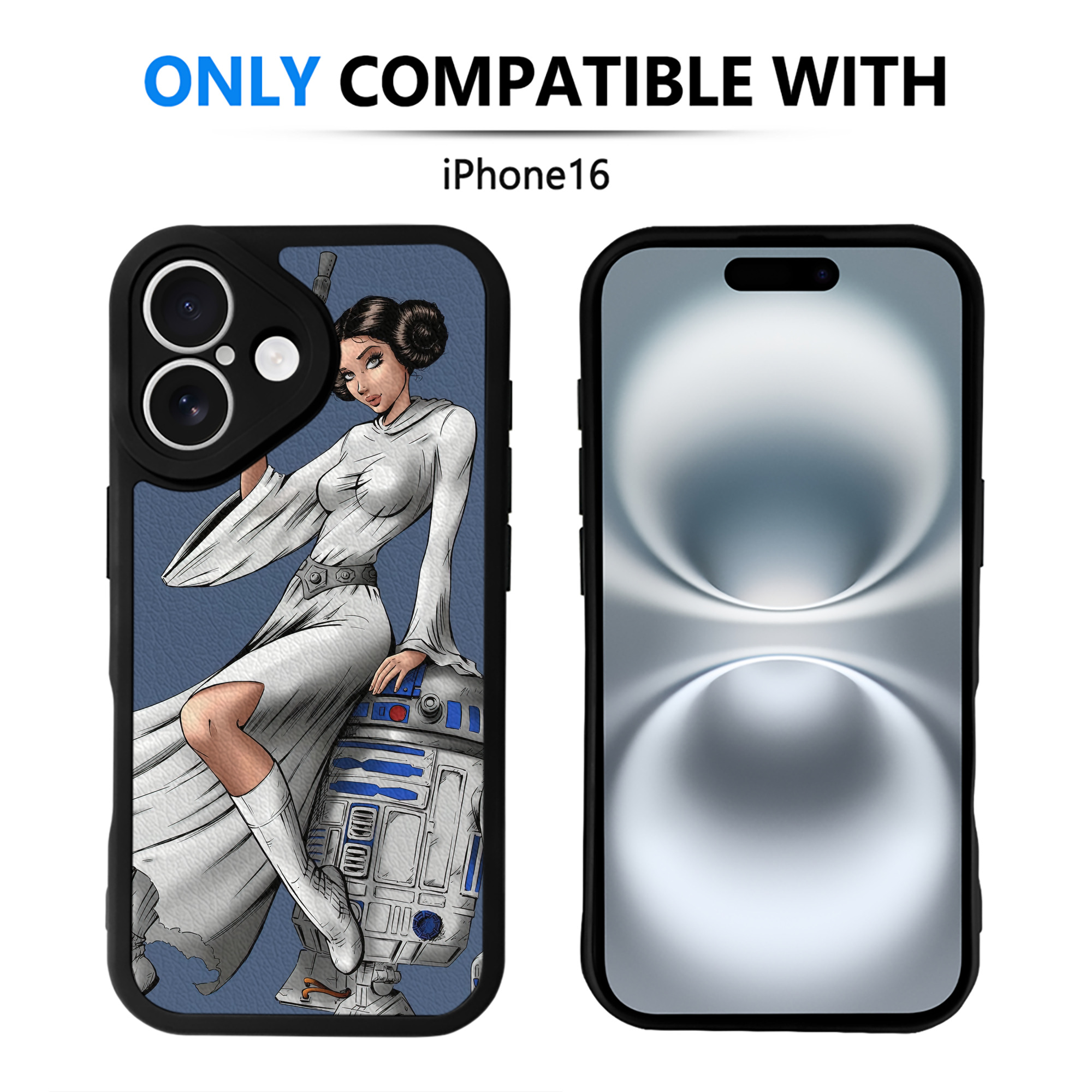 （画像用） スター・ウォーズ Star Wars 【iPhone 16シリーズ対応】シリコンスマホケース（レザー調） 材質：シリコン